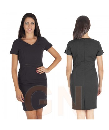 Vestido elástico, ajustado de manga corta
