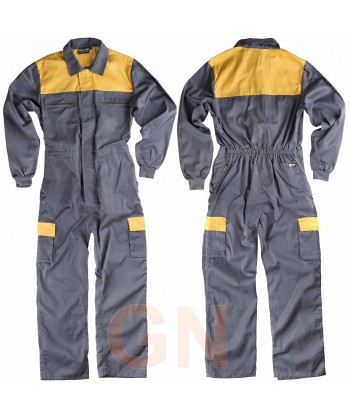 Buzo tergal combinado gris/amarillo