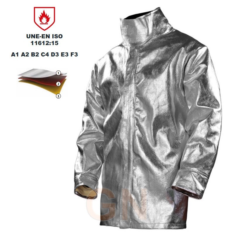 Chaquetón aluminizado 3/4 de tres capas que soporta hasta los 500 ºC