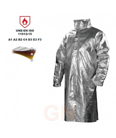 Bata aluminizada de tres capas que soporta hasta los 500 ºC