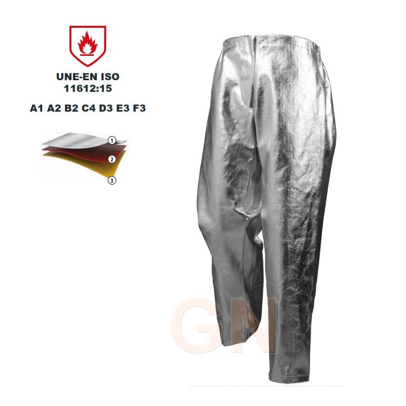 Pantalón aluminizado de tres capas que soporta hasta los 500 ºC