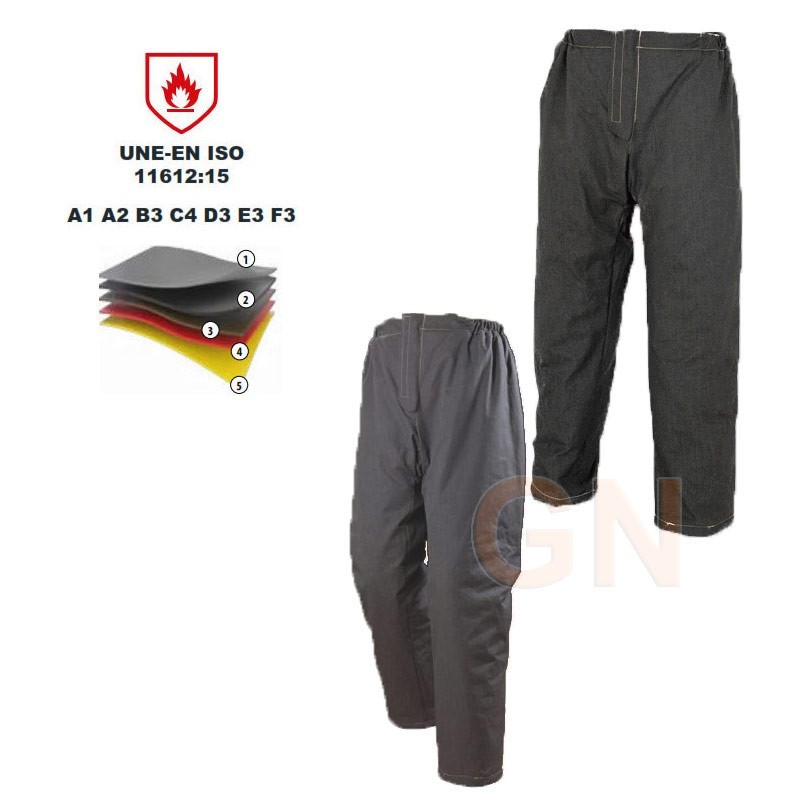 Pantalón tejido exterior cerámico con cinco capas para altísimas temperaturas