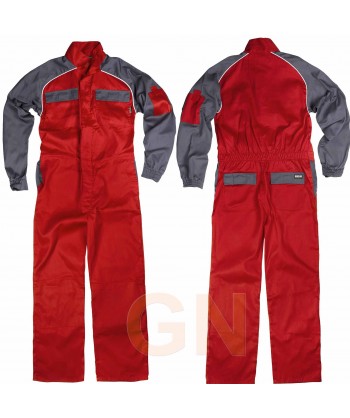 Buzo deportivo de tergal combinado rojo/gris