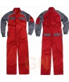 Buzo deportivo de tergal combinado rojo/gris