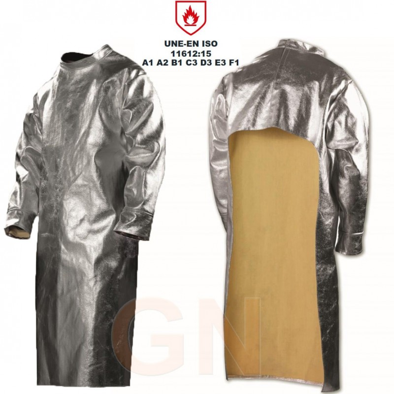 Mandil aluminizado con mangas para-aramida de una capa 250ºC