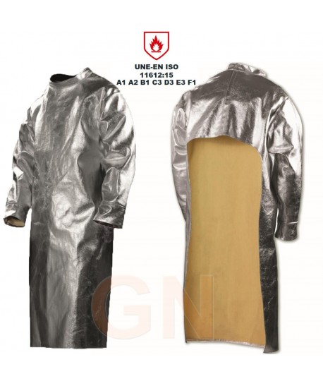 Mandil aluminizado con mangas para-aramida de una capa 250ºC