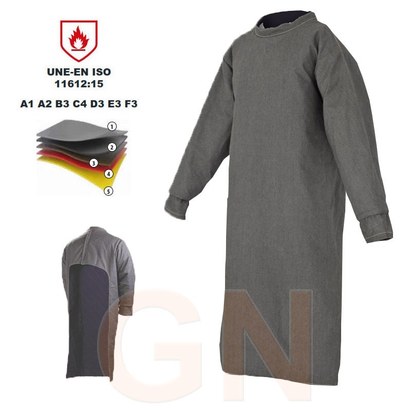 Mandil con mangas cerámico para altas temperaturas