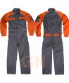 Buzo deportivo de tergal combinado gris/naranja
