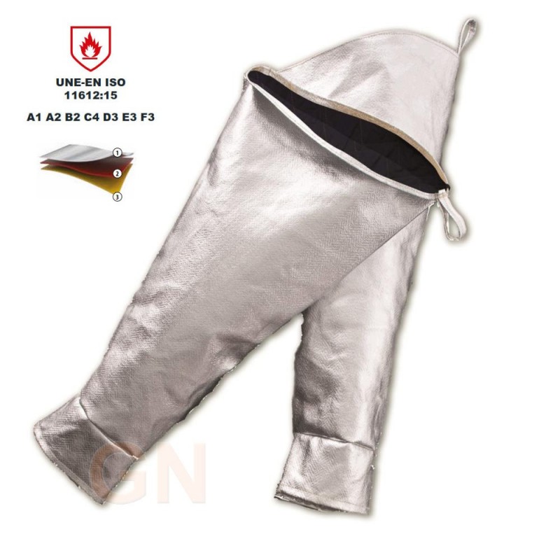 Manguitos aluminizados al hombro de tres capas con Para aramida 500ºC