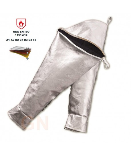 Manguitos aluminizados al hombro de tres capas con Para aramida 500ºC