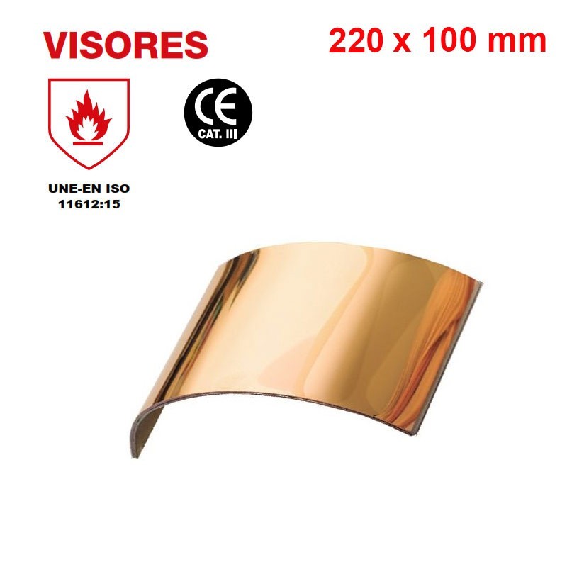 Visor panorámico oro para capuchón aluminizado