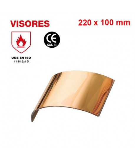 Visor panorámico oro para capuchón aluminizado