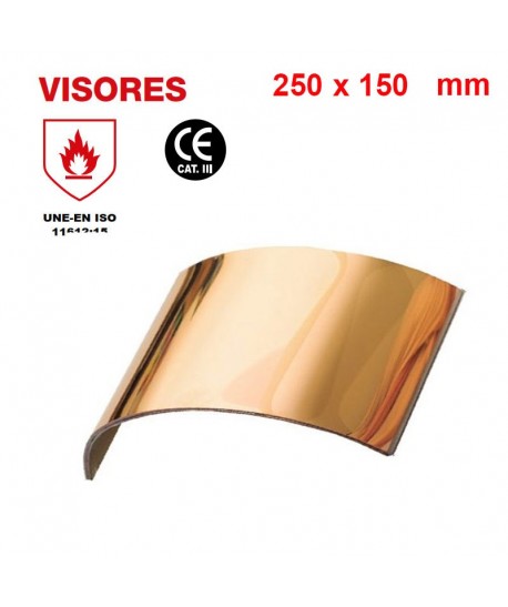 Visor de vidrio trilaminado oro para capuchón aluminizado