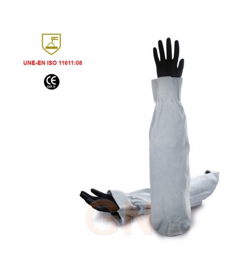Manguitos al hombro para soldadura de serraje gris