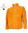 Chaqueta de serraje amarillo para soldadura profesional