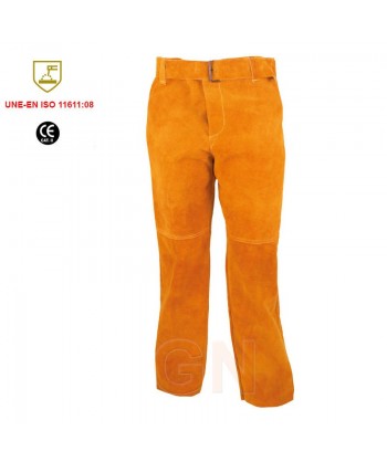Pantalón de serraje amarillo para soldadura profesional