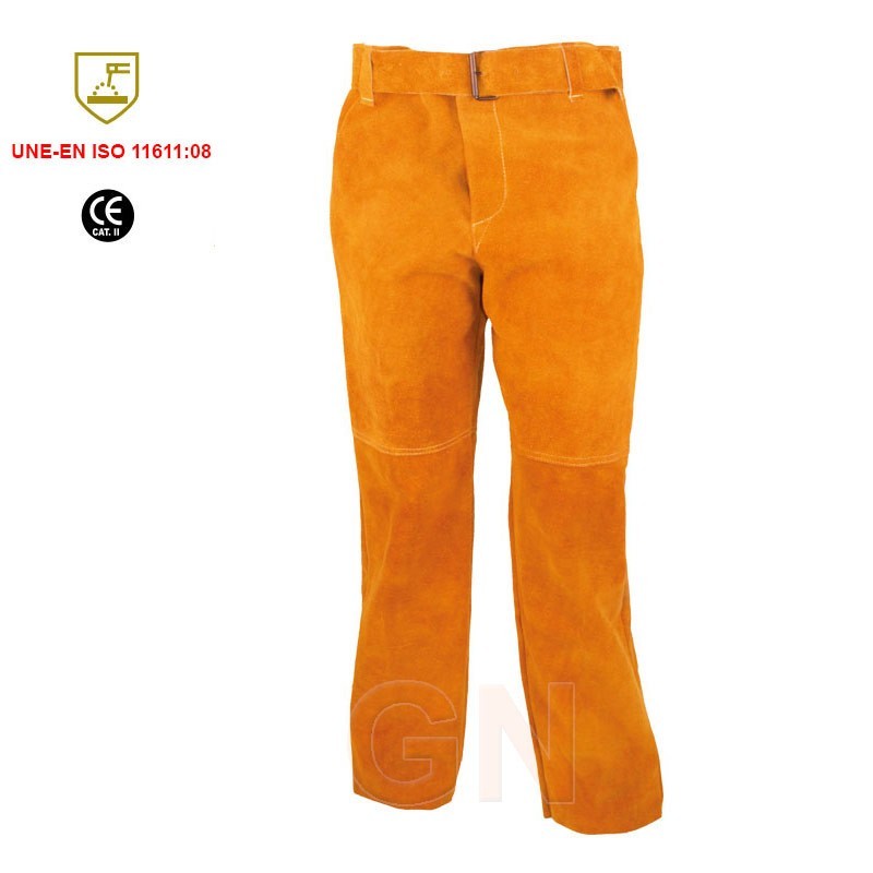 Pantalón de serraje amarillo para soldadura profesional