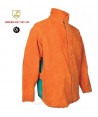 Chaqueta de serraje amarillo con espalda de algodón