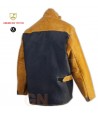 Chaqueta de serraje amarillo con espalda de algodón