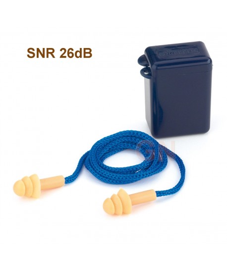 Tapones auditivos con cordón y estuche snr 32 db