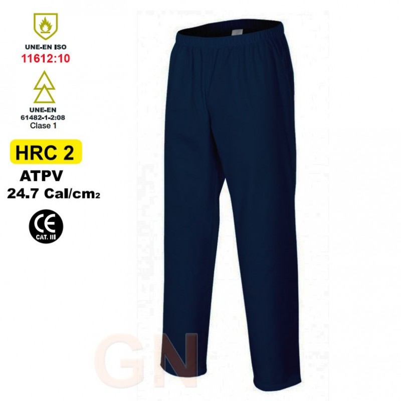 Pantalón, sin bolsillos, ignífugo y anti arco 24,7 Cal/cm²