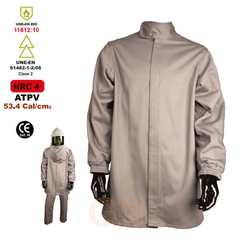 Chaquetón ignífugo, anti estático y anti arco 53,4 Cal/cm²