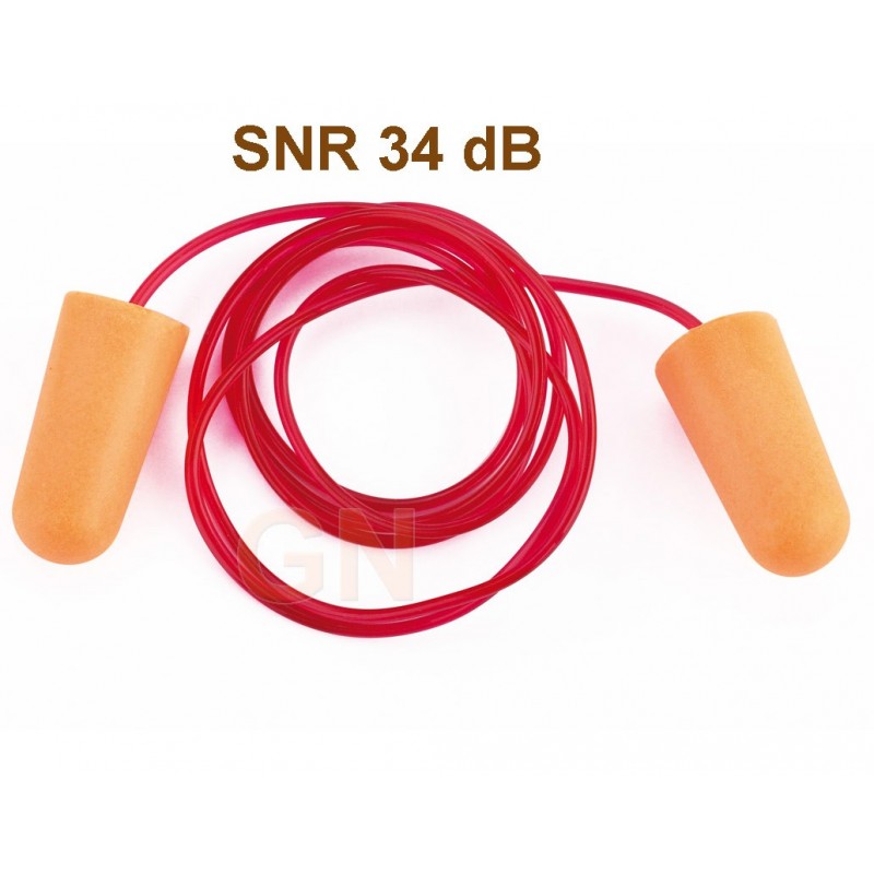 Tapones auditivos con cordón  -SNR 37 dB-