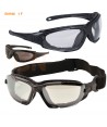 Gafas panorámicas con patillas y goma con ocular claro o ahumado