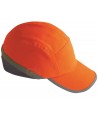 Gorra de protección transpirable y de alta visibilidad color naranja flúor