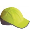 Gorra de protección transpirable y de alta visibilidad color amarillo flúor