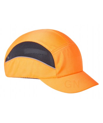 Gorra naranja alta visibilidad de protección homologada EN 812