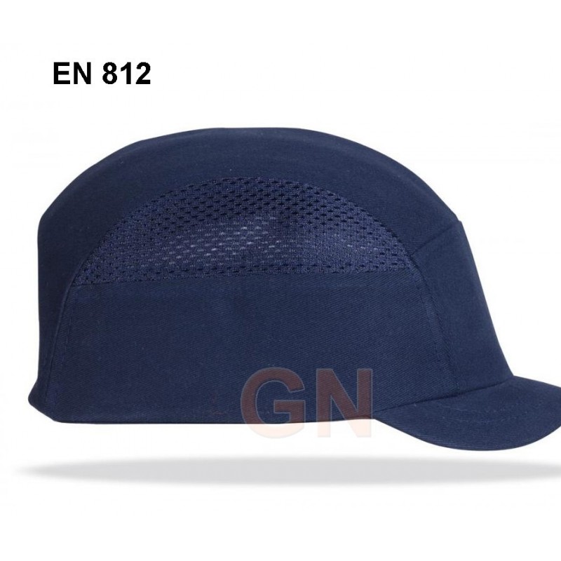 Gorra anti golpes con ventilación de rejilla lateral y visera corta