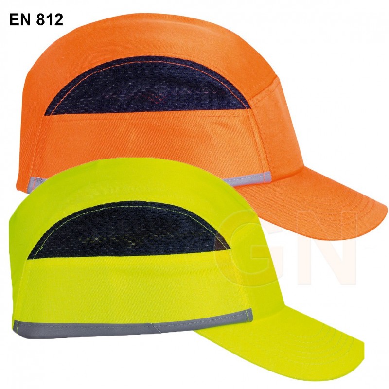 Gorra protectora transpirable visera larga y tejido de alta visibilidad