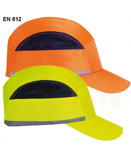 Gorra protectora transpirable visera larga y tejido de alta visibilidad