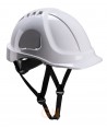 Casco protección blanco con barbuquejo