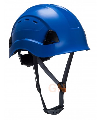 Casco ventilado con visera corta para trabajos en altura