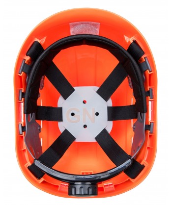 Casco ventilado con visera corta para trabajos en altura