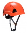 Casco ventilado con visera corta para trabajos en altura