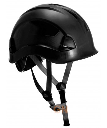 Casco para trabajos en altura con visea corta color negro