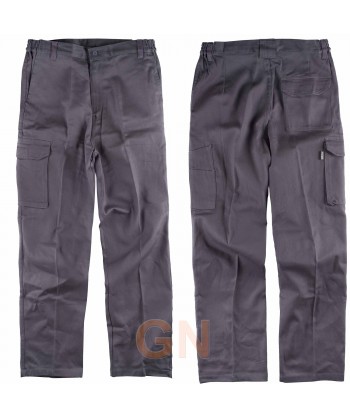 pantalón multibolsillos de algodón muy grueso gris