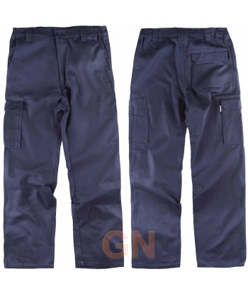 pantalón multibolsillos de algodón muy grueso marino