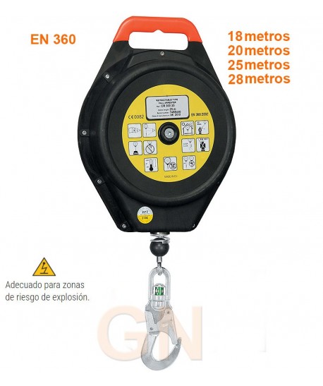 Retráctil de cable de acero de 18, 20, 25 y 28 metros