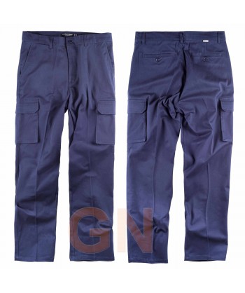 Pantalón multibolsillos bielástico marino
