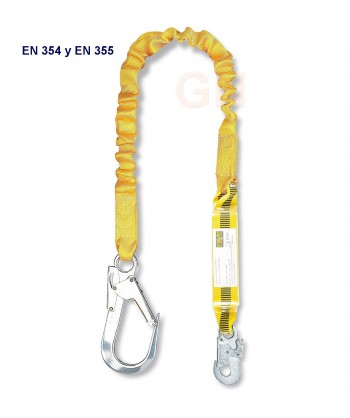 Amarre de cinta elástica con mosquetón tipo gancho de aluminio de 60 mm