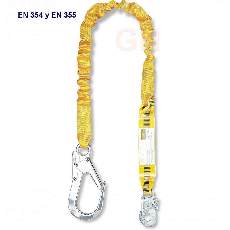 Amarre de cinta elástica con mosquetón tipo gancho de aluminio de 60 mm