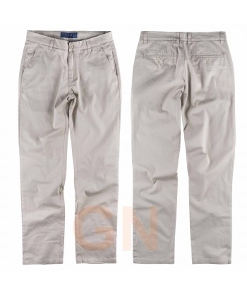 Pantalón tipo chino tejido elástico para hombre color beige