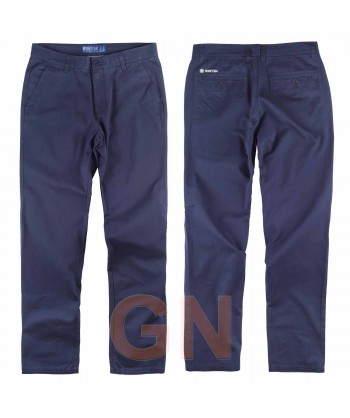 Pantalón tipo chino tejido elástico marino para mujer