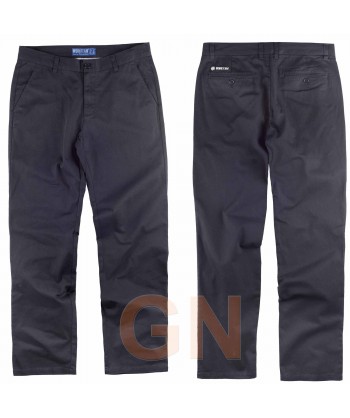 Pantalón tipo chino tejido elástico negro para mujer