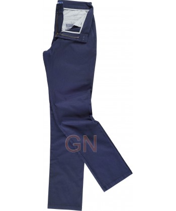 Pantalón tipo chino tejido elástico marino para mujer