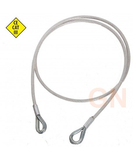 Anclaje de cable de acero con guardacabos